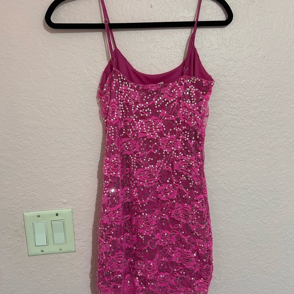 Lucy in the sky small hot pink mini dress - Picture 3 of 5